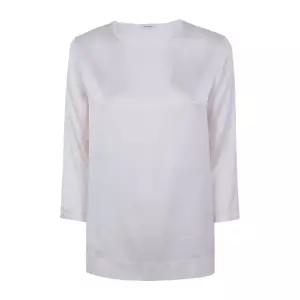 보트넥 3/4 슬리브 실크 블라우스 RE7445DL098 301