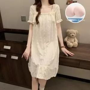 스파이더맨 여자 치마 면 캐주얼 여름 공주풍 박시 잠옷 구름 끈 패드 편안반팔 OPH1