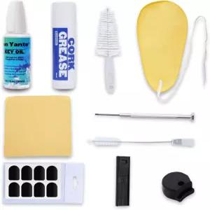 난 얀테 클라리넷 클리닝 키트 10-in-1 키 오일 코르크 그리스 보풀 없는 극세사 면봉 마우스피스 브러시