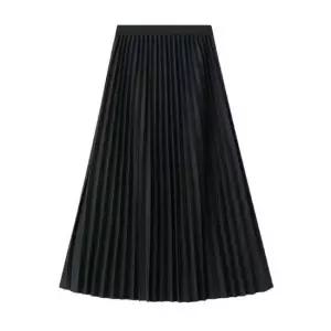 하이웨스트 A라인 플리츠 롱스커트 데일리 주름치마 여성 하객룩 코디