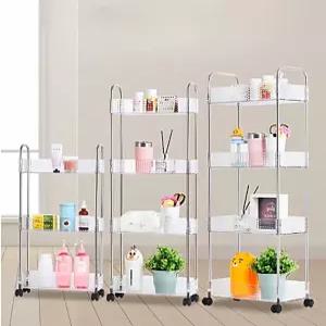 이동식 투명 슬림 4단 수납장 좁은공간 틈새 오픈형  기저귀 트레이 정리함