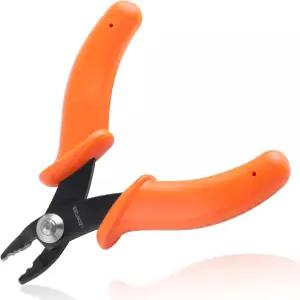 LEONTool 3.3인치 미니 비드 크림핑 플라이어 도구 구부러진 턱 2 노치가 있는 2mm 및 주얼리 마이크로