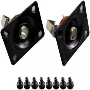 RuiLing 사각 잭 출력 플레이트 기타 베이스 소켓 전기 부품 및 액세서리 블랙 2개 세트