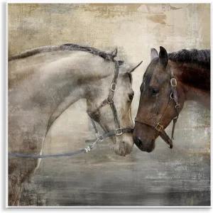 스투펠 인더스트리 말 부부 텍스처 농장 동물 사진 벽판 2x2 아티스트 메인 라인 스튜디오 디자인