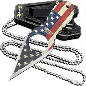 CIZPIROK 미니 EDC 포켓 넥 나이프와 클립 초소형 고정 칼날 남성용 전술 목걸이 유틸리티 박스 커터 야외