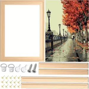 2팩 8 x 10 DIY 나무 캔버스 스트레처 바 프레임 키트 - 조립하기 쉬운 유화용 다이아몬드 페인팅 자수