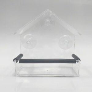 강력한 흡입 CNHZ 트레이가 있는 발코니 모이통 야생 씨앗 관찰 야외용 창문 컵과 애호가 아크릴 반려동물 작은 FREULLY 모이통 투명 파티오 고정