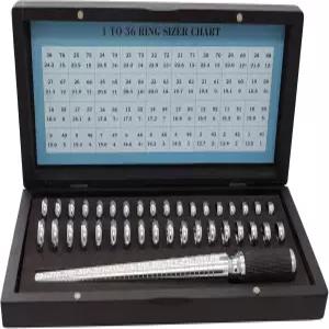 타우리쉬 링 게이지 세트 사이즈 맨드릴 및 36 핑거 1-36 미국 2-15 EU 41-76mm 주얼리 측정 도구 포함