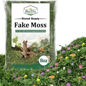 공예를 위한 ZeeDix 8온스 가짜 녹색 이끼 실내 화분을 인공 테이블 중앙 장식을 DIY 프로젝트 요정 정원
