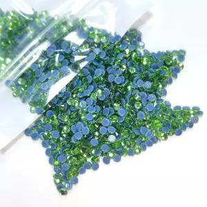 4320pcs SS6 연두색 핫픽스 라인스톤 2mm 플랫백 K9 유리 잔디 그린 원형 크리스탈 보석 다이아몬드 공예