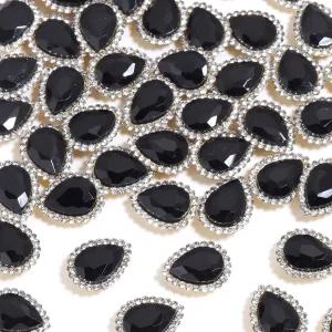 라인스톤 눈물 방울 크리스탈 유리 메탈 골드 플랫백 장식 공예 보석 의류 신발 모자 의상 드레스 웨딩백