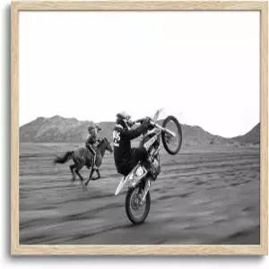 액자 빈 월 아트 모터사이클 경마 스 싱 스포츠 사진 도예가 남성 침실 사무실 거실용 흑백 벽 장식 2x6