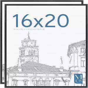 MCS 터 프레임 6x20 블랙 경량 수직 및 수평 벽걸이 아트 프 갤러리 벽용 대형 액자 2팩