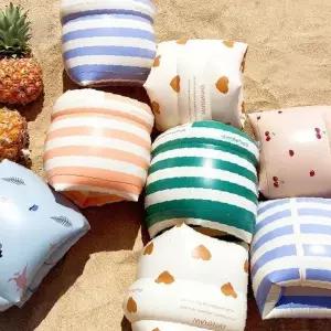 줄무늬 패턴 물놀이 암링 튜브 성인 어린이 팔 착용 수영 보조 용품 해변 수영장