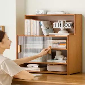 책꽂이선반 데스크탑 수납선반 이동식 책상위 목재 간이책꽂이 심플한 가정용 사무실용 책장