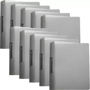 토티야 10팩 클리어 리포트 커버 스윙 클립이 있는 파일 폴더 30장 용량 슬라이드 잠금 글자 크기 그레이