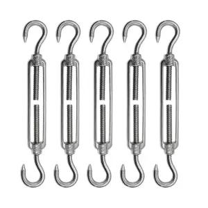 호환  304 스테인리스강 유럽 스타일 후크 앤 후크 M6 턴버클 조절 와이어 로프 텐셔너 5 개 팩