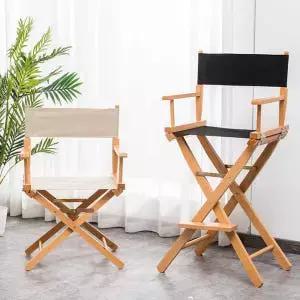 영화감독 의자 캠핑 접이식 스툴 체어 우드 베이지블랙