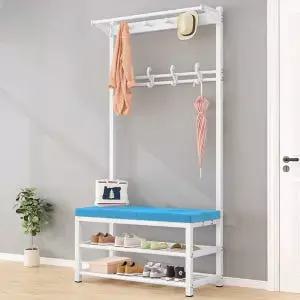 현관 옷걸이 행거 화이트 수납 신발장 벤치 입구 정리대 정리함