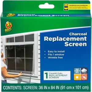 덕 창문 스크린 교체용 헤비 듀티 유리 섬유 메쉬 36인치 x 84인치 맞춤형 DIY 수리 차콜/블랙