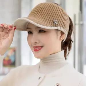 여성골프버킷햇 여자 아웃도어 골프 겨울 니트 캡 챙 모자 스포츠