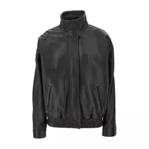 아크네스튜디오 스탠드 칼라 슬랜트 웰트 포켓 가죽 재킷 A70220 900