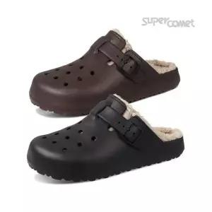 슈퍼카미트겨울 남녀공용 커플 버켄 보스턴 클로그 방한 퍼 털슬리퍼 206796