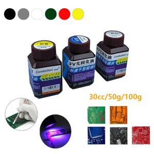 속건성 색 녹색 UV 경화 솔더 마스크 잉크 PCB BGA 회로 기판 절연 보호 솔더링 페이스트 오일 SM7CJ