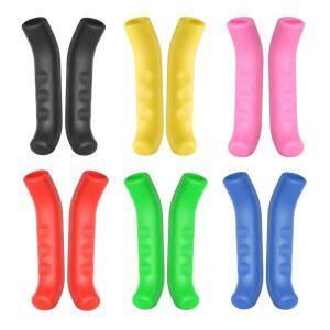 하핑턴 6쌍 자전거 브레이크 레버 커버 실리콘 그립 프로텍터 미끄럼 방지 핸들 보호 산악 도로 자전거용 슬리브, 레드 핑크 블루 그린 옐로우 블랙