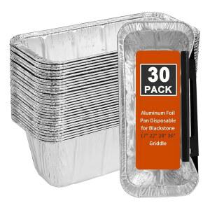 블랙스톤 그리들 5017용 웨일메 그리스 컵 라이너 - 액세서리 일회용 그릴 트레이, 알루미늄 호일 드립 팬 캐처 17, 22, 28, 36인치(30팩)용