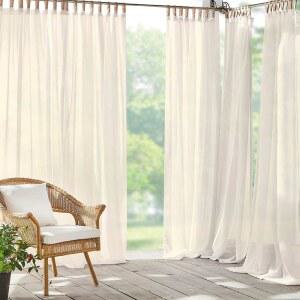 엘렌 홈 패션 다리안 내후성 탭탑 투명 솔리드 컬러 실내/외 커튼 패널, 현관, 페르골라, 파티오, 데크, 52