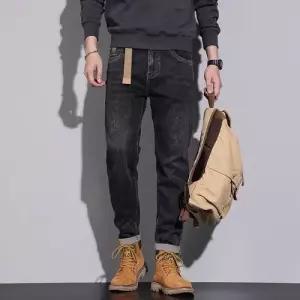 바지 남사친 청 가을 캐주얼 긴 프린트 바탕 스판 종아리 컬러 스키니핏 OP1