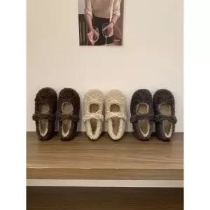 SMK 메리제인슈즈 면화 스트랩힐 퍼 힐펌프스 기모 슈즈 여성신발 JEN5