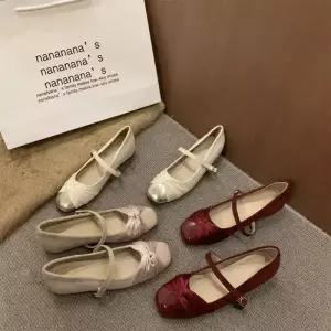 SMK 빨강 춘추 일자 힐펌프스 여성신발 스트랩힐 슈즈 웨지힐 단화 펌프스 속굽 메리제인슈즈 JEN3