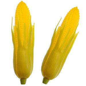 워레이션 2pcs 플라스틱 현실적인 노란 옥수수 콥 인공 시뮬레이션 야채 장식 테이블 주방 사진 소품, 그린