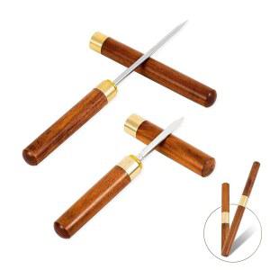 미끄럼 방지 나무 손잡이가 있는 2팩 아이스 픽 - 냉동고, 티 나이프 등을 위한 커버가 스테인리스 스틸 브레이커 도구