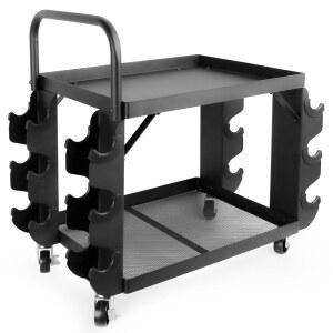 덤벨 랙 스탠드 전용 - 보관 카트 고무 커버 및 바퀴가 있는 가정용 장비 케틀벨, 요가 매트 장비를 위한 컴팩트 모바일 디자인