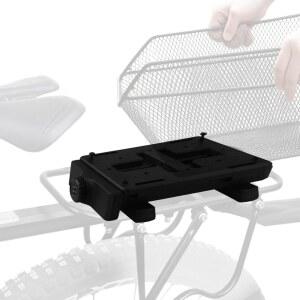 장치가 장착된 퀵 릴리스 자전거 어댑터 플레이트 세트, 뒷좌석 수하물 운반용 핏, 가방, 상자, 반려동물, 통근 및 배달용 모듈식 장착 시스템