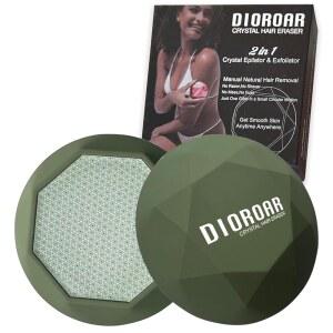 여성용 디오라 크리스탈 헤어 지우개, 업그레이드된 무통 리무버 다이아몬드, 면도기 없이 효과적인 나노 유리 제모 스톤 각질 제거, 실크 피부를 위한 천연 제모제(올리브 그린)