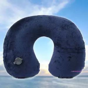 굿웰 여행 목베개 네이비 장거리 휴대용 목쿠션 에어ghi547