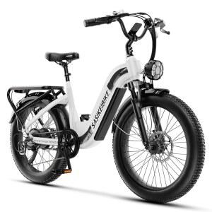 SASIKEIBIKE 1500W 성인 및 청소년용 모터 전기 자전거, 48V 20AH 탈착식 배터리 스텝 스루 EBIKE, 30mph 이상, 최대 주행거리 80마일, 7단 24인치 팻 타이어 자전거