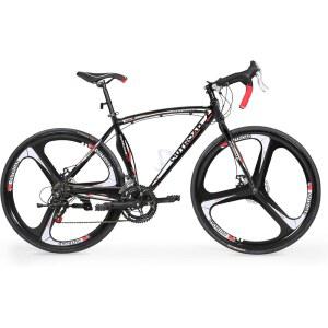 MarKnig 로드 바이크 14-21단 속도 700C 휠, 경량 알루미늄 합금 프레임, 듀얼 디스크 /V 브레이크가 장착된 여성용 통근 자전거 블랙, 화이트, 블루, 레드