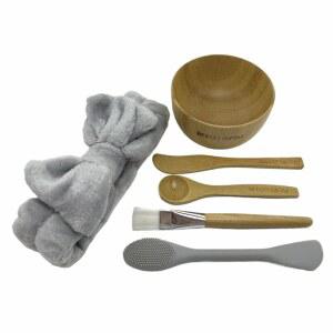 BEECO GIF2U 스킨케어 페이스 마스크 믹싱 볼 세트 6팩, 클레이 마스크용 메이크업 제품, 홈 DIY 및 퍼스널 케어 도구 키트 대나무 볼, 스파툴라, 스푼, 브러시, 실리콘 어플리케이터, 헤드밴드