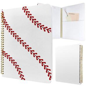 스타노하 귀여운 스파이럴 노트북 저널 B5 여성용 에스테틱 프리티 디자인, 포켓 , 10 x 7.2 인치, 안감, 야구