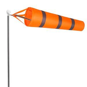 엠바이요 31.5인치 아웃사이드 헤비 듀티용 윈드삭스, 반사 벨트 옥스포드 천 윈드삭스 방수 립 스톱 아웃도어 공항 팜 파크 야드(오렌지 그레이)