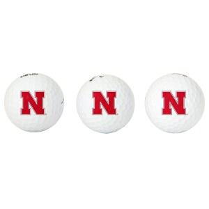 네브래스카 사막 캑터스 대학교 쓰리 골프공 - 풀 컬러 3팩, UNL 콘허스커스 공식 라이선스 기어(디자인 A)