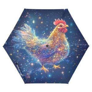 준잔 웃긴 애완동물 치킨 골프 우산 39인치 헤비 듀티 자동 클로즈 우산, 남자 야외 방어 액세서리 결혼식용