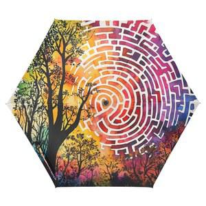 JUNZAN 에스테틱 트리 서클 골프 우산, 39인치 UV 디펜스 자동 클로즈 미니 야외 방어 액세서리 제공