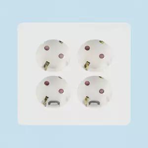 4구 매입형 콘센트 화이트 벽면 전기 소켓 매립 250V 16A