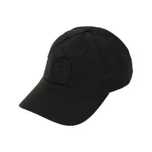 [스톤아일랜드] 컴퍼스 자수 로고 나일론 볼캡 블랙 154286972